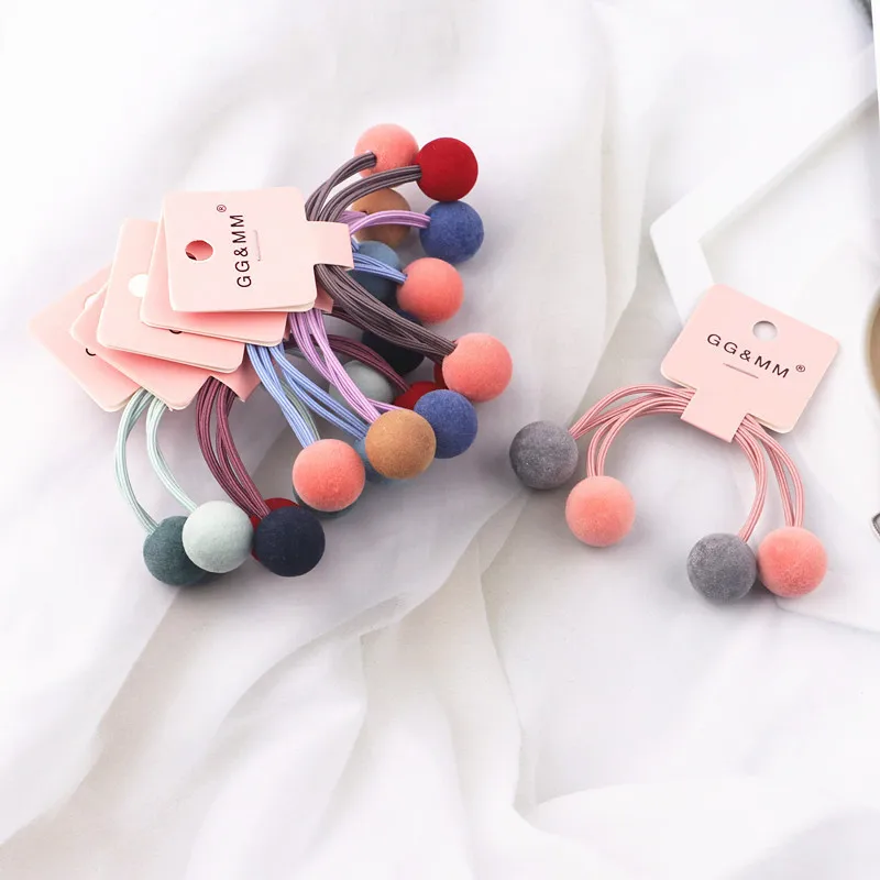 2Pcs/Lot Shape Hairball Elastic Hair Bands Kids Hair Accessories Princess Cute Children Head Band