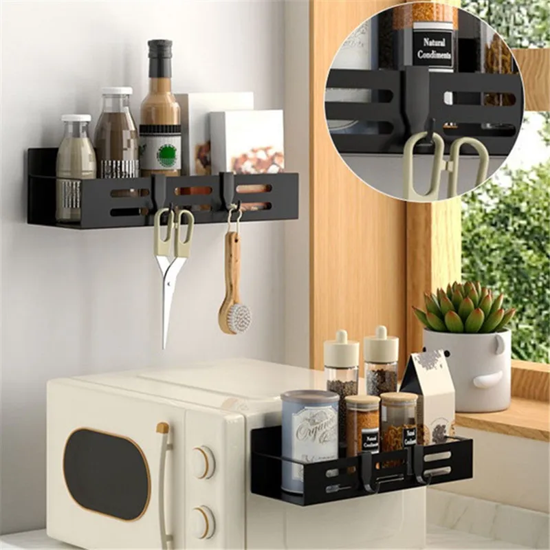 1/2pcs Magnetic Storage Shelf Household Kitchen Refrigerator Washing Machine Side Hanging Storage Rack, Multifunctional Storage