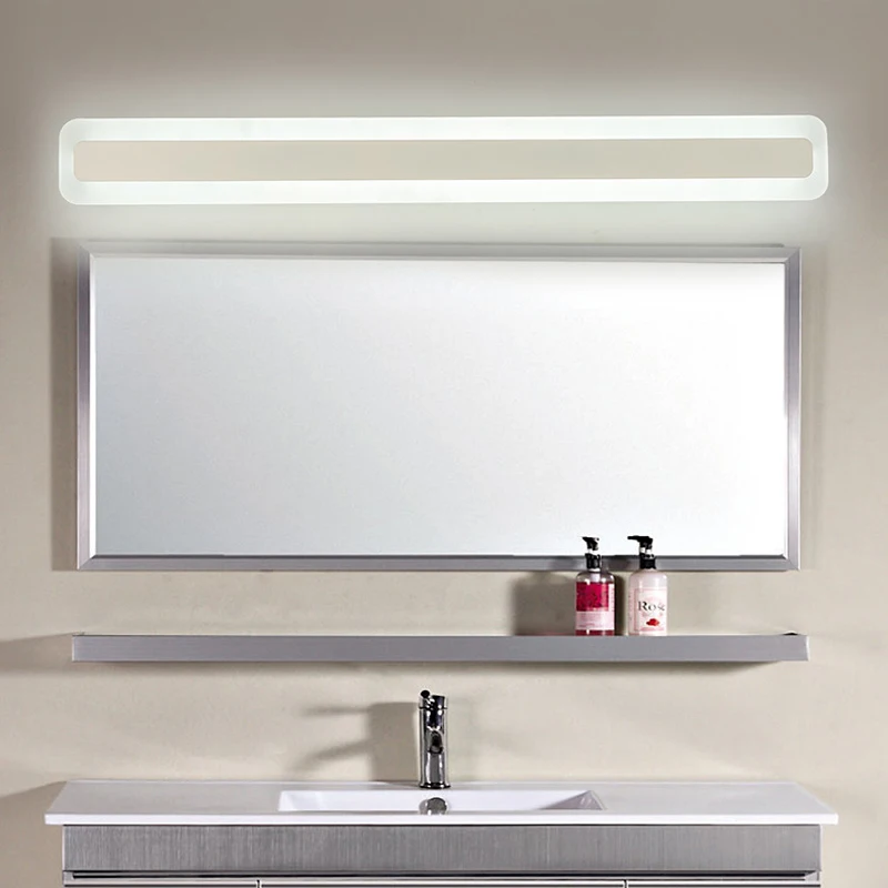 Luce a specchio a LED più lunga AC85-265V lampada da parete acrilica cosmetica moderna illuminazione del bagno impermeabile