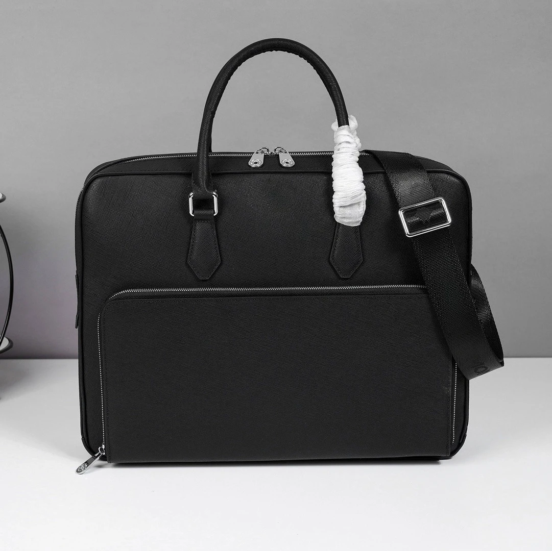 

Classic Mens Top Handle Bags Fashion Minimalist Briefcase Professional Laptop Bag for Daily Commute Office Work