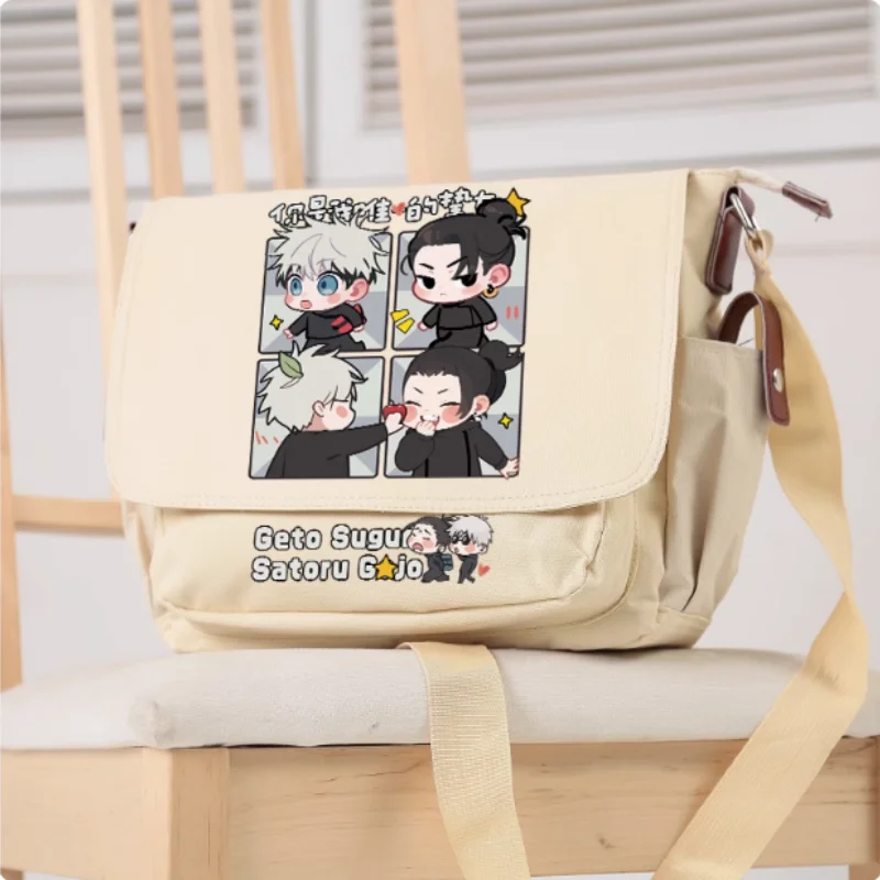 Anime Jujutsu Kaisen Geto Suguru Satoru Gojo Cartoon Bag Fashion Leisure Teenagers Crossbody Student Messenger Handbag B1839