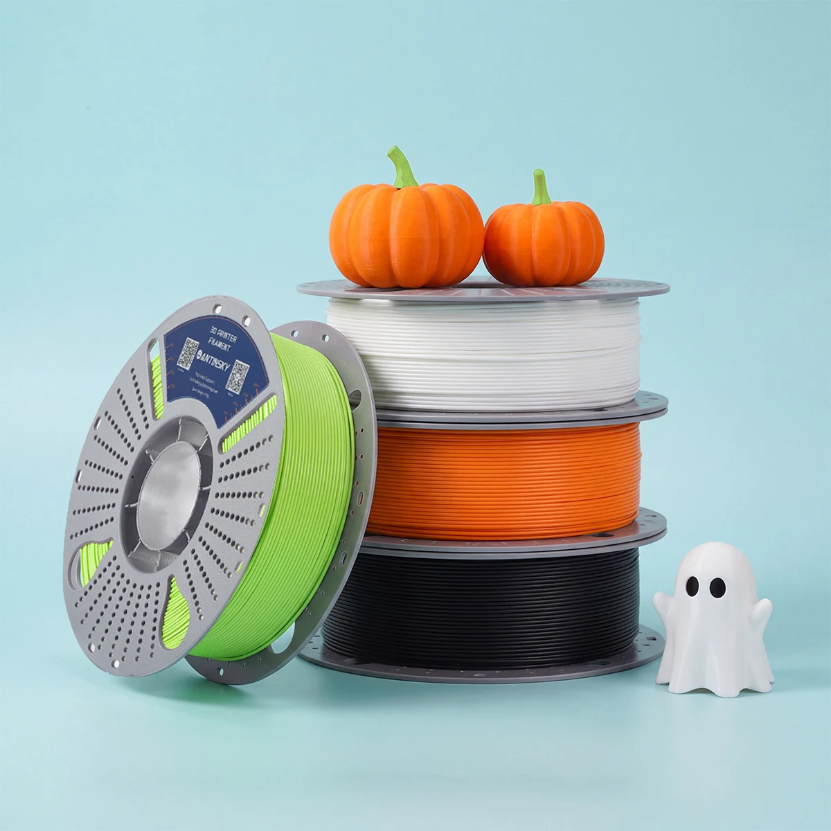 Halloween Special Bundle Antinsky 3D Printing PLA+ Filament for Pumpkin Ghost Decorations
