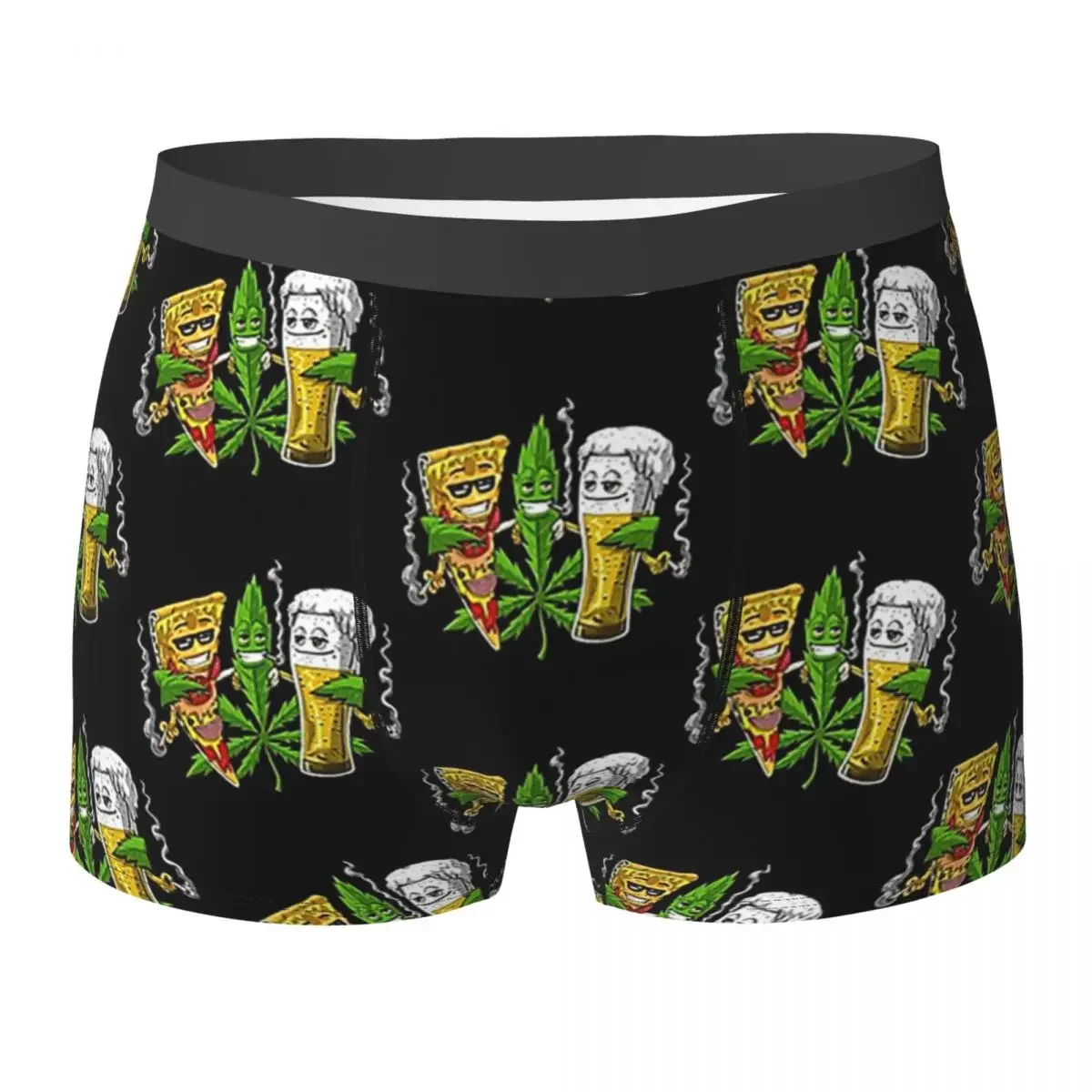 Boxer Underpants Shorts Beer Pizza Party Panties Men's Soft Underwear for Homme Man Boyfriend Gift