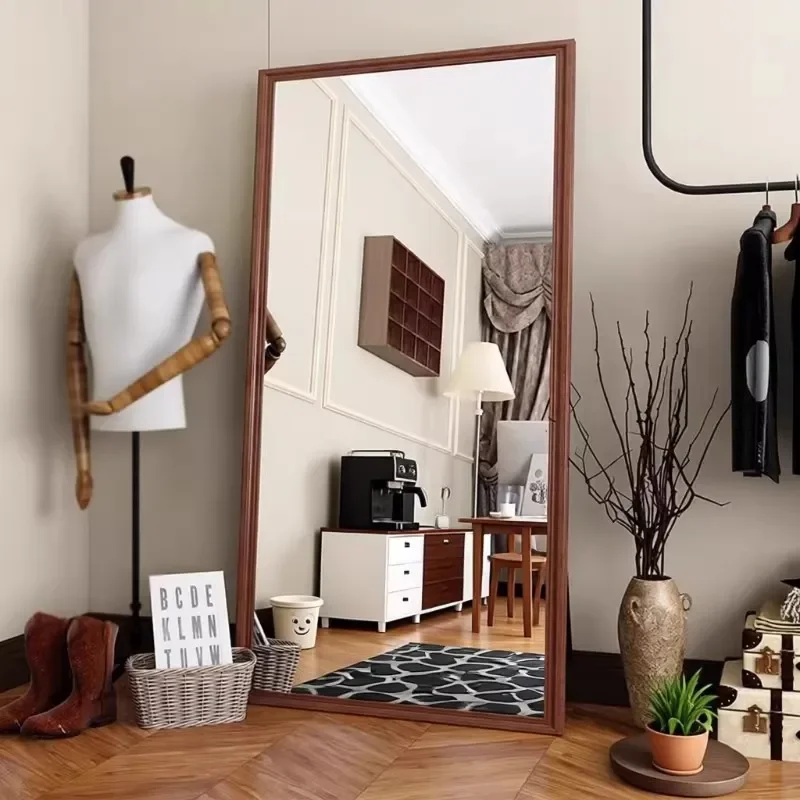 for Retro Full Body Mirror Dressing Floor Mirror Home Bedroom High Sense Fitting Mirror Wall Hanging Internet Celebrity