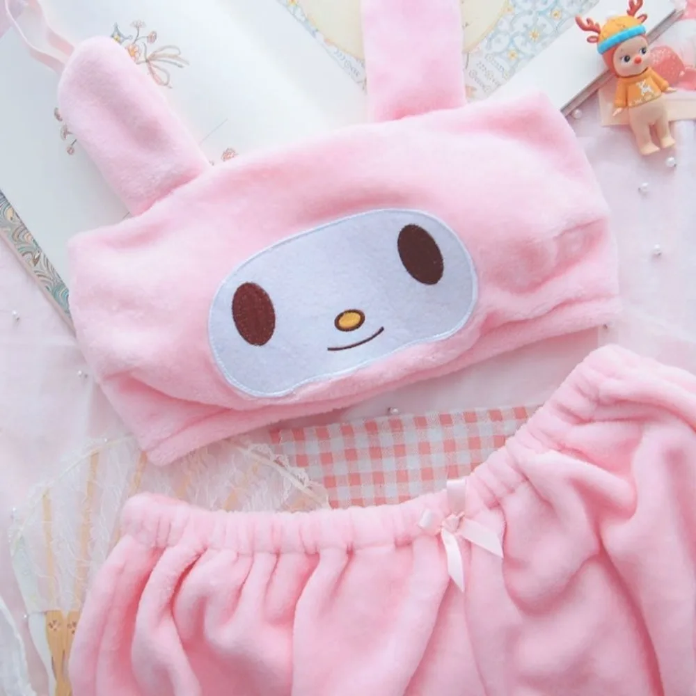 Sanrio Kuromi японские кавайные пижамы для девочек Женская пижама кролик сексуальная милая плюшевая женская пижама Babydall подарок