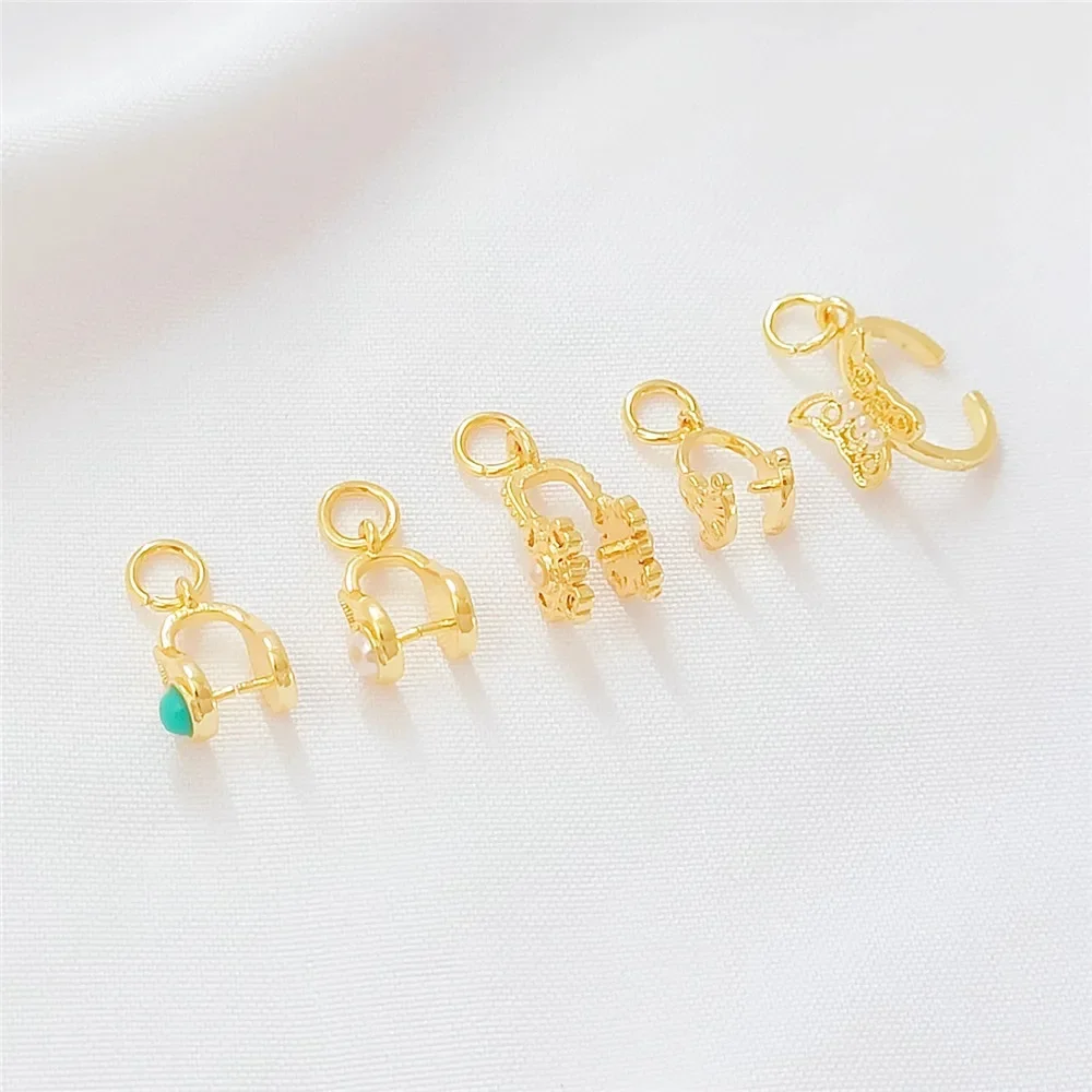 

Copper-plated 18K Gold-coated Beaded Clasp Claw Pendant, Diy Handmade Bracelet, Necklace Accessory Material