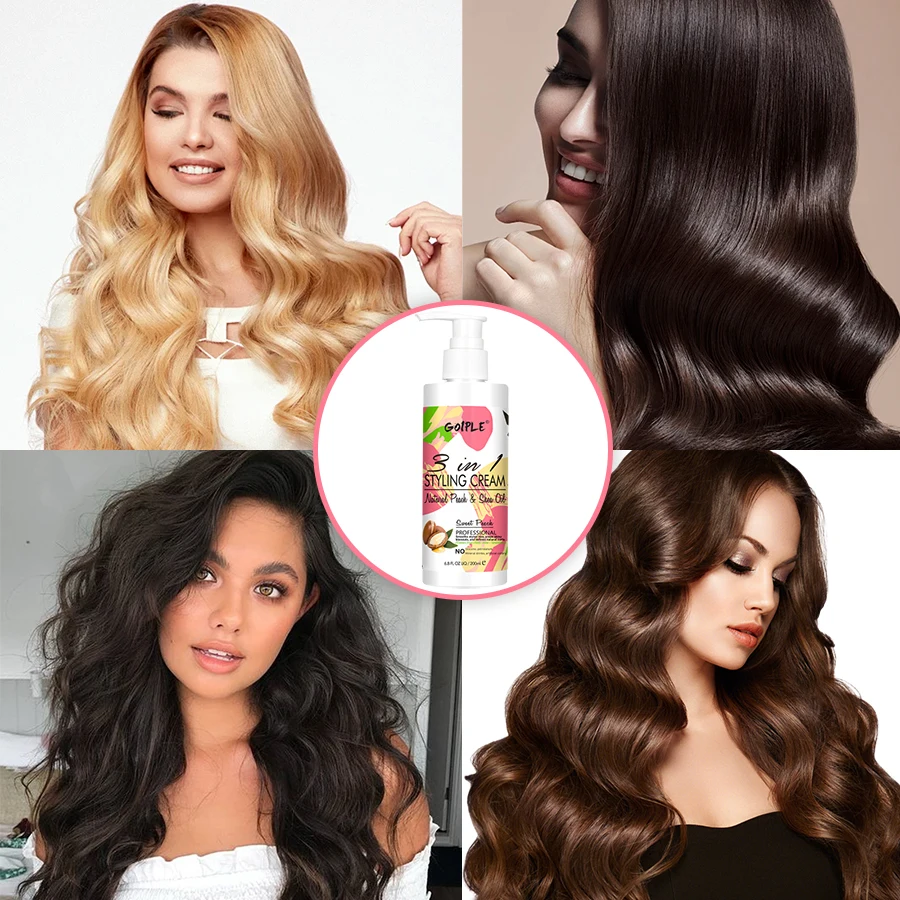 3-In-1 Styling Cream for Flyaways Add Shine Hair Smoothing Curl Define Cream Slick Back Hair and Control Frizz Tamer