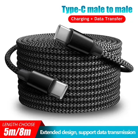 Câble de Type C vers Type C C vers C PD 60W 3m 5m 8m câble d'extension de 10 mètres pour iPhone 15 PRO MAX Plus Huawei Samsung Xiaomi OPPO