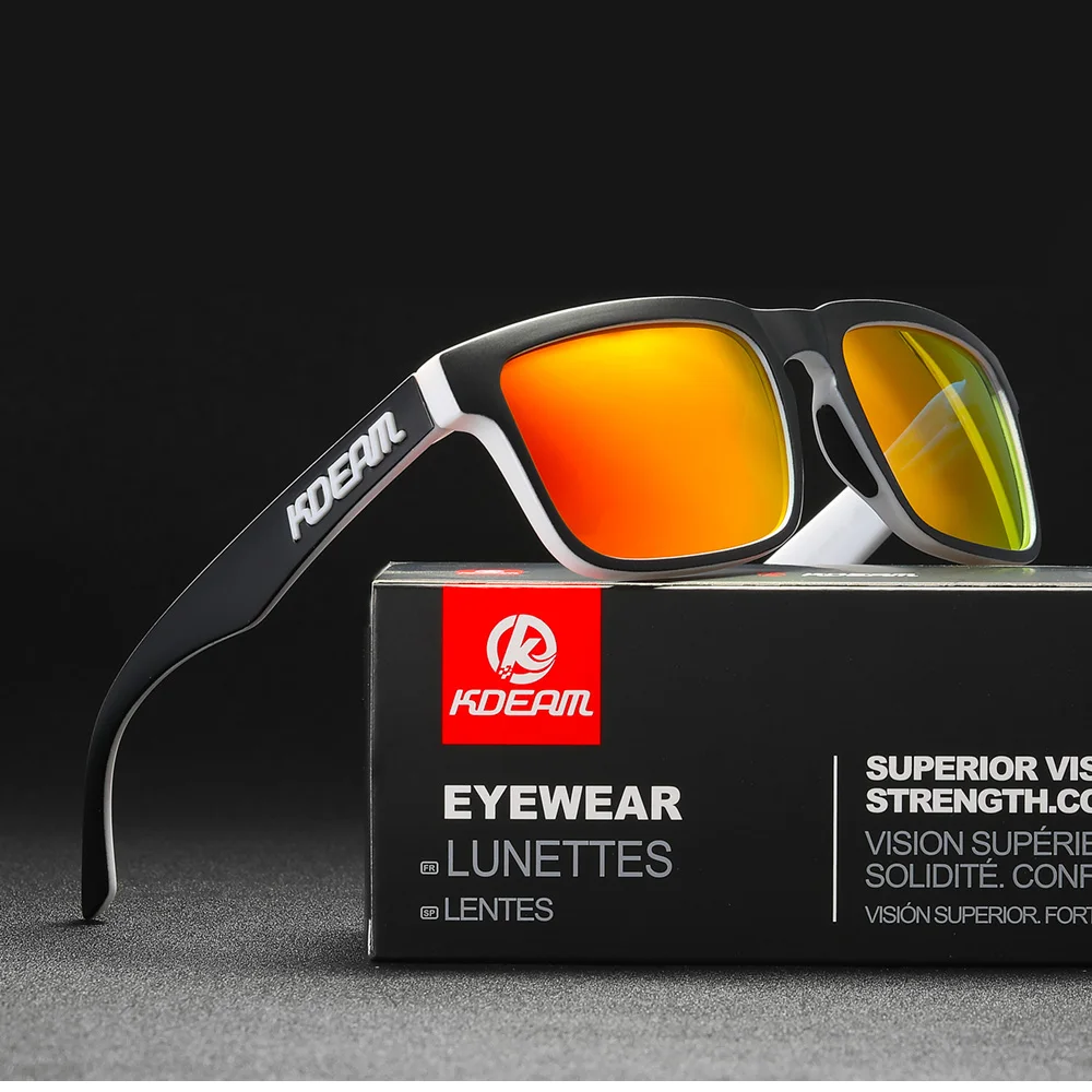 KDEAM Polarisierte Sonnenbrille für Herren, Angeln, Lebensstile, verspiegelte, farbblockierende Sonnenbrille, Damen-Legende, quadratische Sonnenbrille mit Box – Detail 33