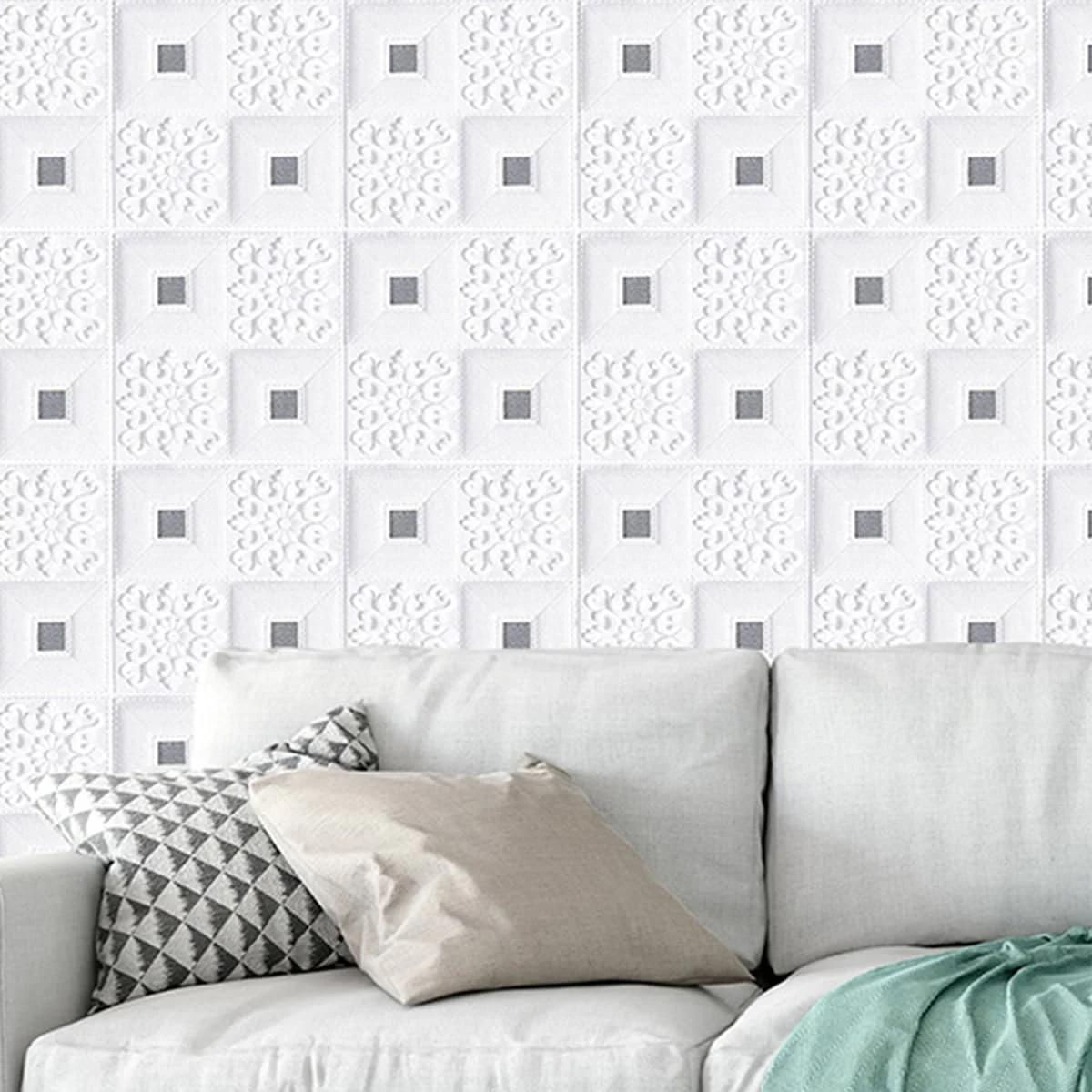 1-10Pcs 70cmx1m 3D Self-adhesive Foam Panel Wallpaper waterproof and moisture-proof ceiling Sticker room Bedroom Home Decoration