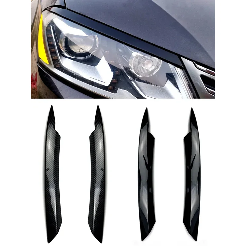 2PCs headlight eyebrows lamp cover eyelid cover trim sticker Fit For VW Passat B7 2010 2011 2012 2013 2014