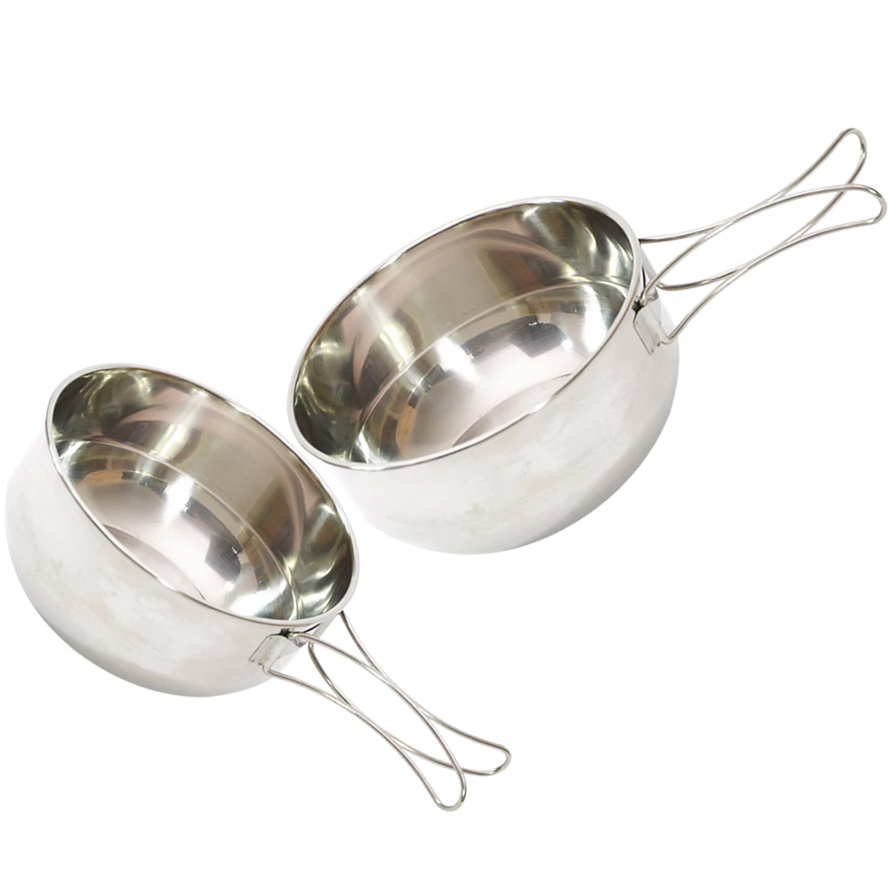 

Stainless Steel Bowl Set Portable Foldable Outdoor Barbecue Bowl H Outdoor Durable Container