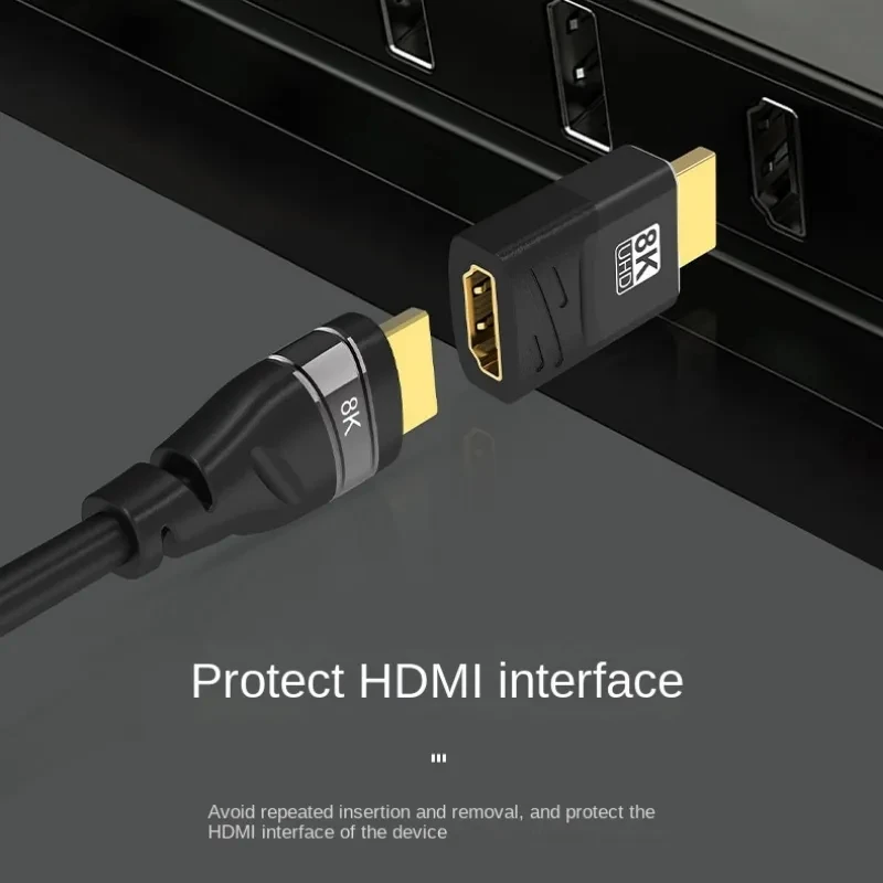 HDMI 2.1 Adapter Converter 90 270 Degree Right Angle Arc HDMI 8K@60Hz Male to Female Coupler HDMI Cable Connector for PC Laptop