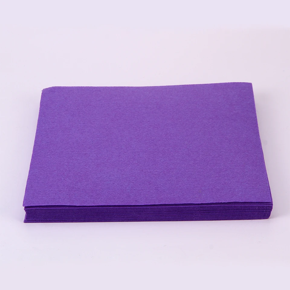 Purple Color 30X30CM Felt Fabric Polyester Pure Color Fabric For Needlework Sewing Felt Crafts Material 1MM Cloth 10Pcs