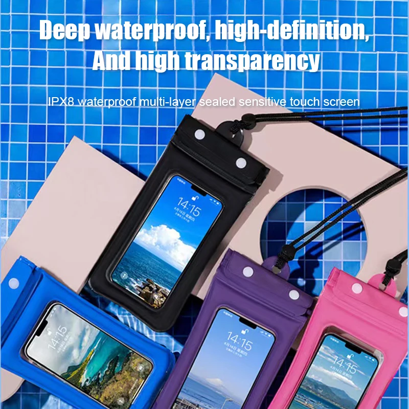أكياس سباحة عائمة حافظة مقاومة للماء حقيبة مضادة للماء لهاتف أيفون 15 14 13 12 11 Pro Max xiومي 14 13 S24 Ultra جراب هاتف