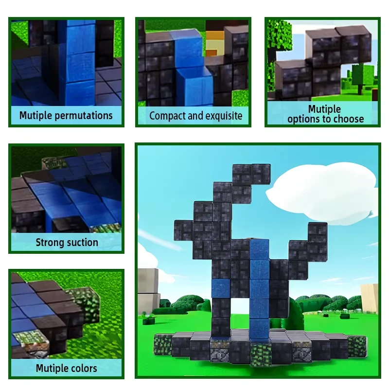 ชุดตัวต่อบล็อกแม่เหล็กธีมโลก กันน้ำและมีจุกดูดที่แข็งแรง เหมาะสำหรับเด็กและผู้ใหญ่