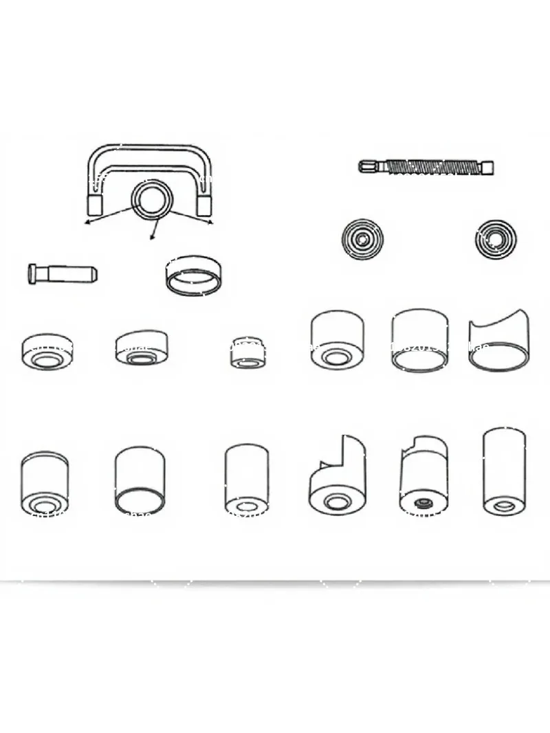 21 PCS Ball Joint Press Kit Carbon Steel Auto Repair Remover Install Adapter Tools Disassembly C-Type Puller