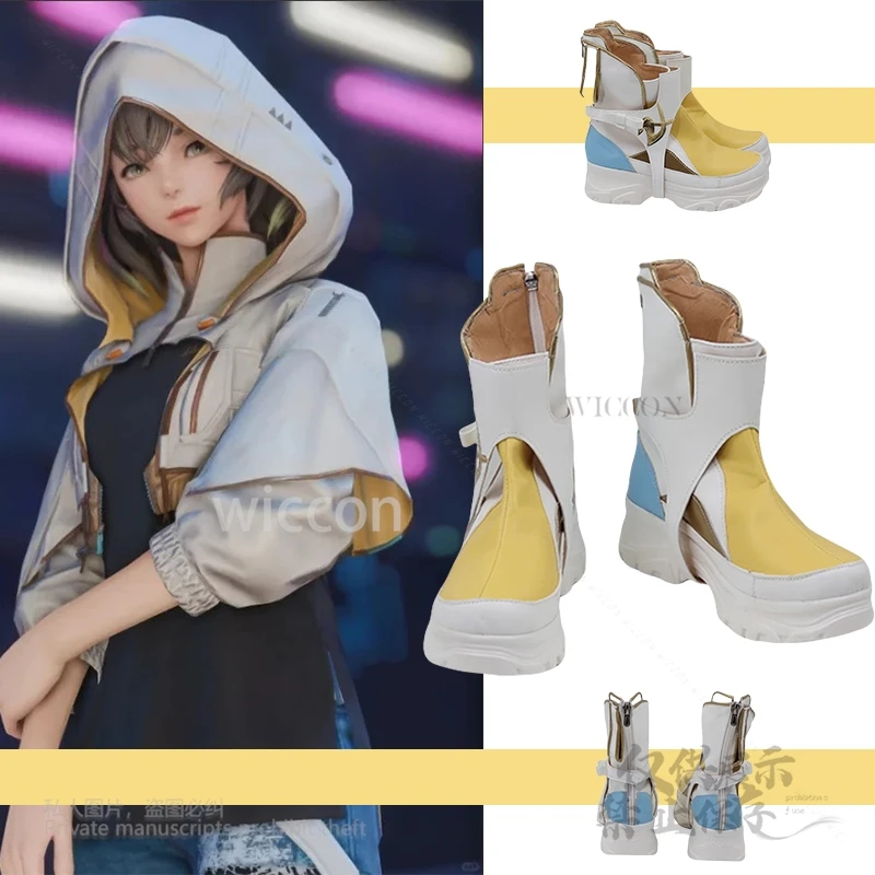 【Miss Sakura】 Juego de Anime FF14 esfeno Cosplay zapatos de cuero PU originales accesorios botas de fiesta de Halloween zapatos 35-51