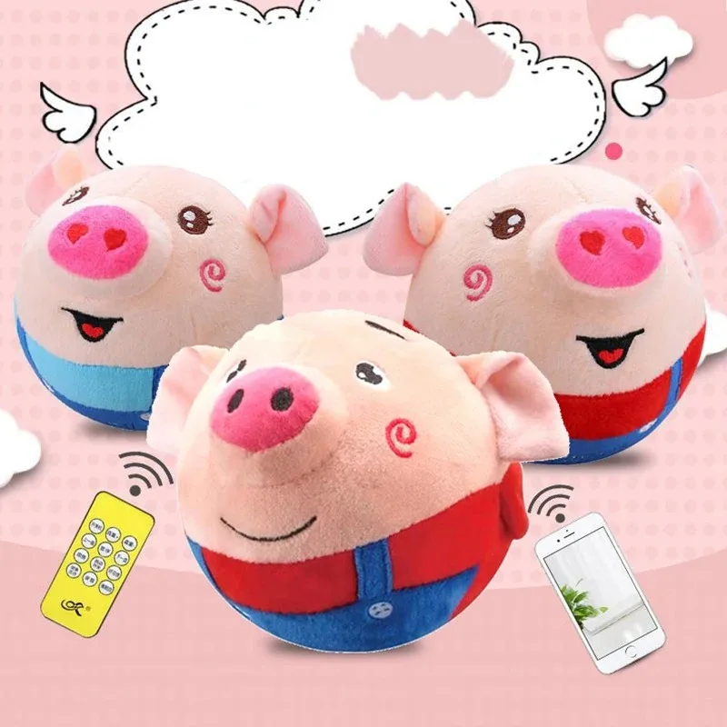 Jumping Pig Toy Seaweed Pig Jumping Ball Active Moving Pet peluche che rimbalza impara a parlare canta giocattoli per bambini peluche elettrico