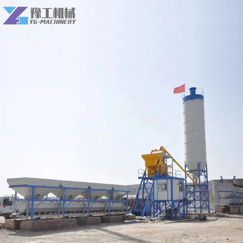 YG China Factory Manufacturer  Hzs 25 35 To 180 M3/h Ready Mixed Mini Concrete Batching Plant with Twin Shaft Mixer