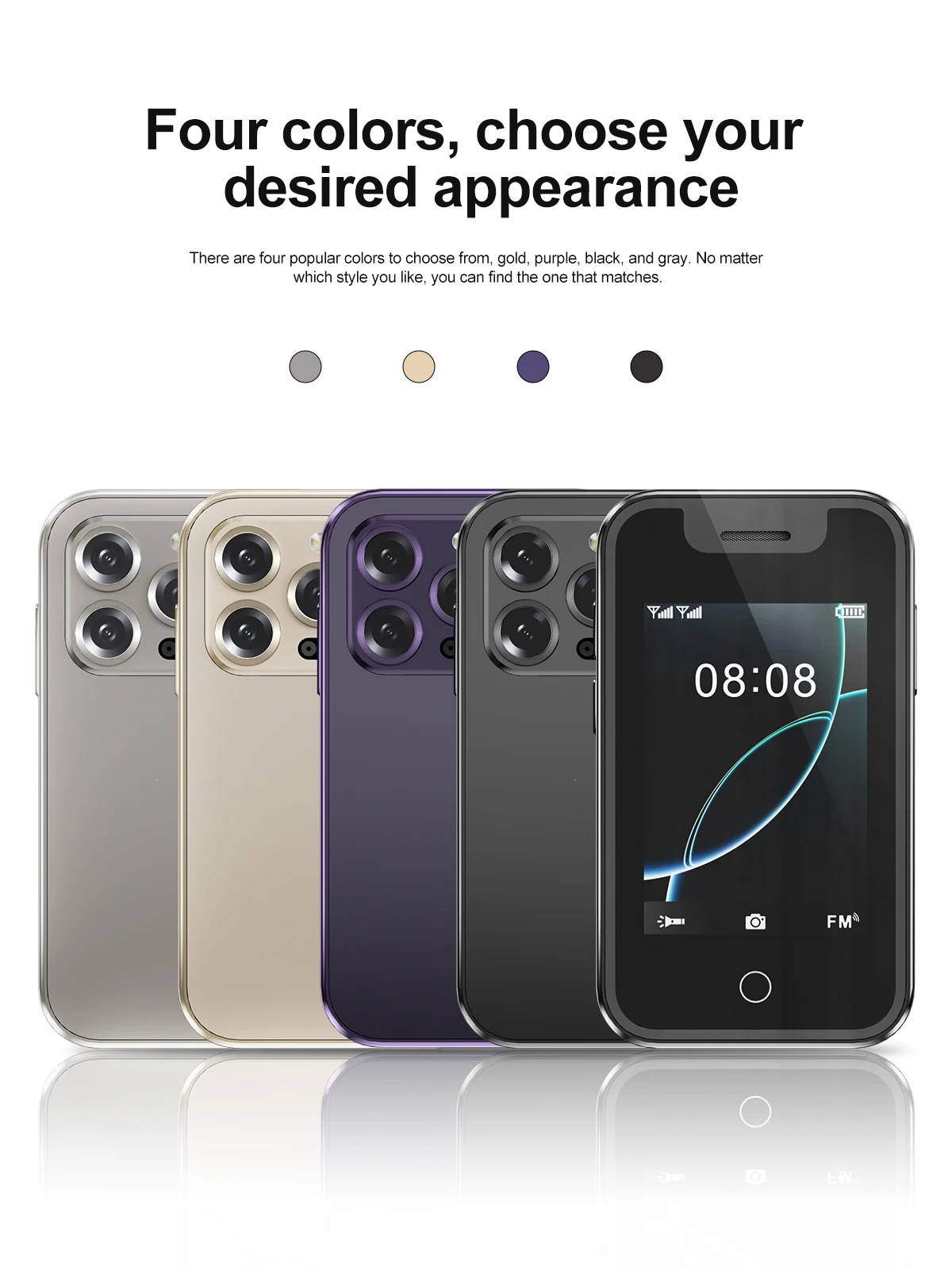 SERVO Mini 2.4" Touch Screen 2G Unlocked Cellphone Bluetooth Call Dual SIM FM Radio Torch Voice Recorder Portable Mobile Phone