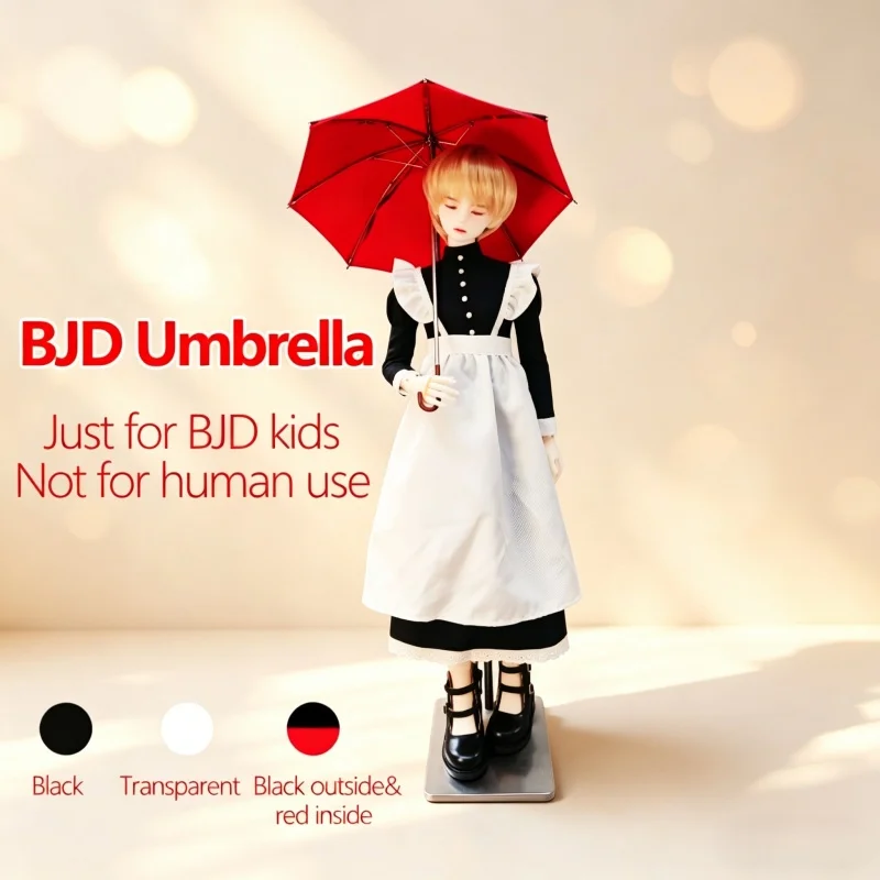 Super Deals 1/4 Scale BJD Mini Umbrella 3 Colors Long Handle Dollhouse Cosplay Dress Up Doll Accessories Not for Human Use