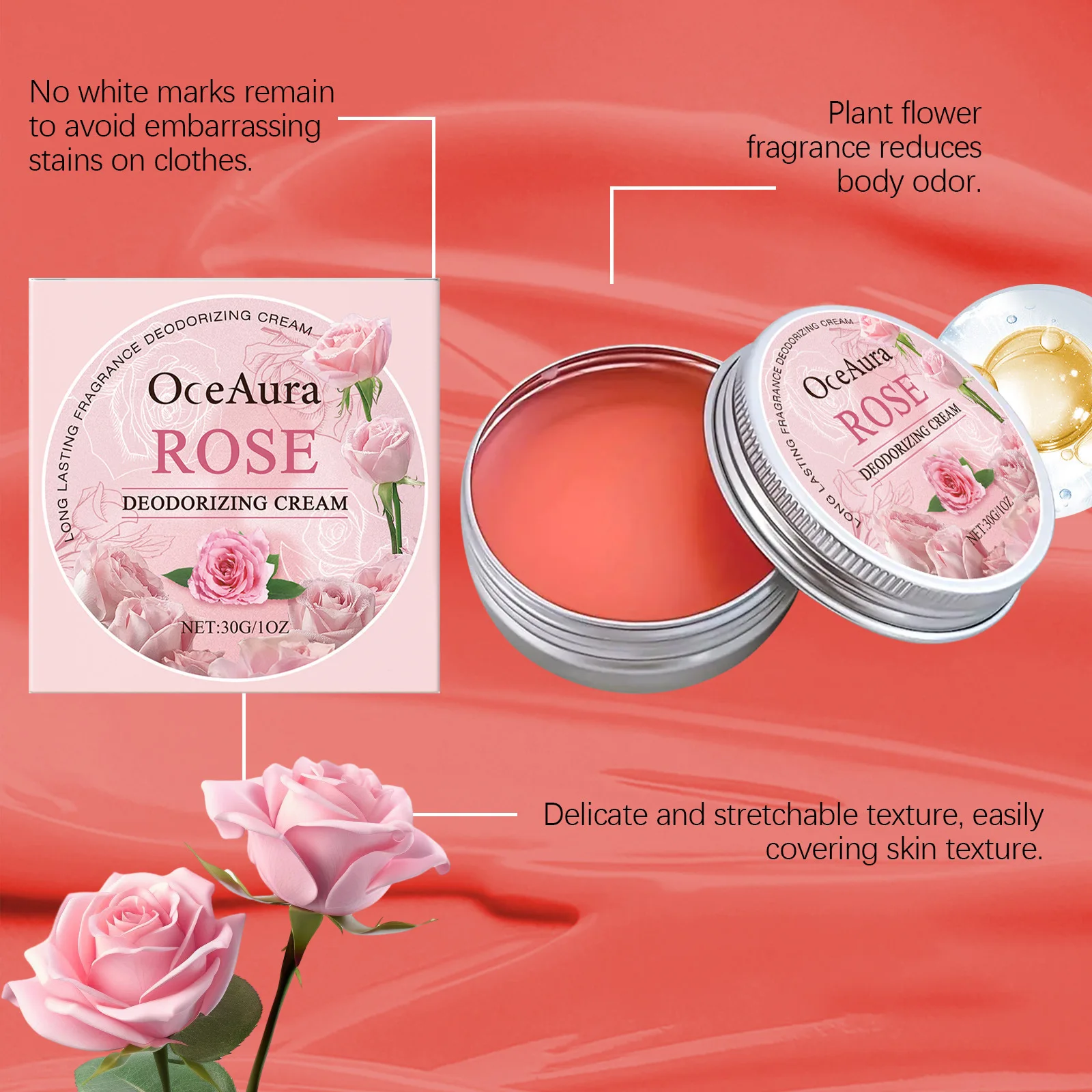 كريم الجسم مزيل العرق الوردي يزيل الرائحة ويقلل التعرق ويحيد رائحة الإبط ورائحة دائمة كريم عطر منعش ساحر #2