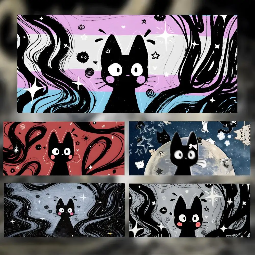 Stylish Adorable Whimsical Cute Cat Anime Mouse Pad Large Thick Desk Pad Stitched Edges Gaming Mouse Mat for PC