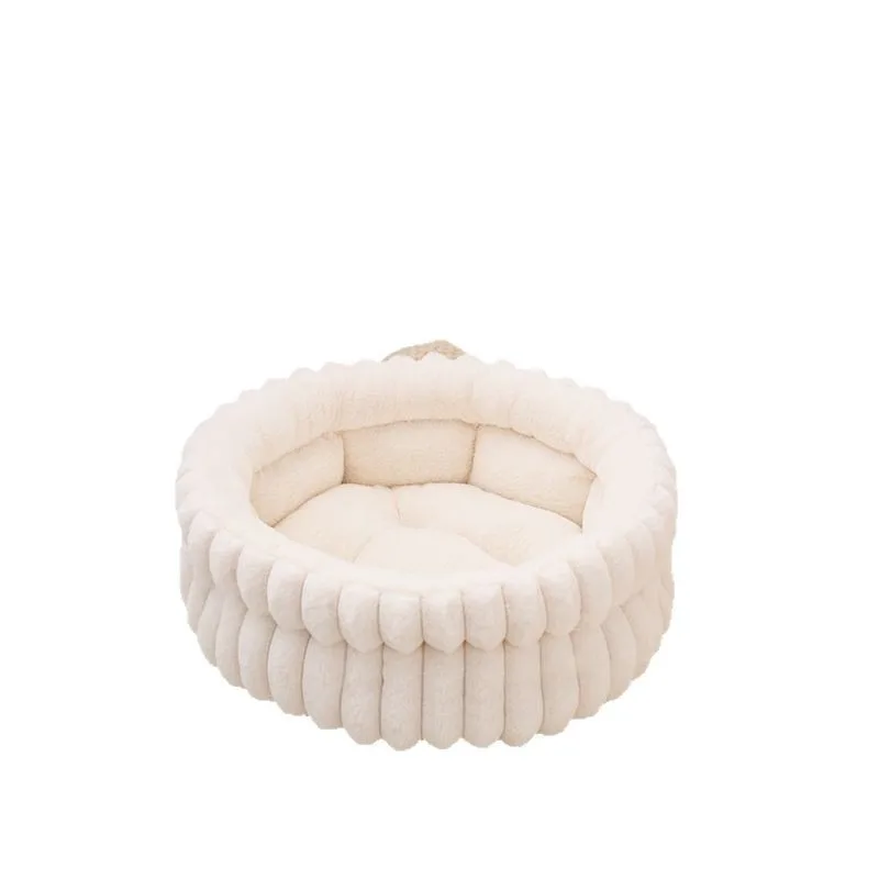 

Thick Warm Pet Bed Round Cat Nest Soft Dog Kennel Plush Sleeping Cushion Anti Slip Winter Pad For Small Medium Large Cats Dogs