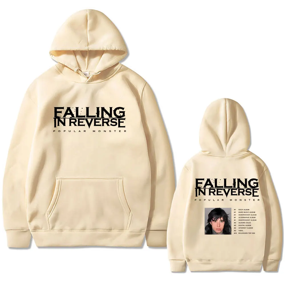 Famous Falling in Reverse Popular Monster Album Graphic Hoodie Ronnie Radke Hoodies Men Women Rock Metal Oversized Streetwear