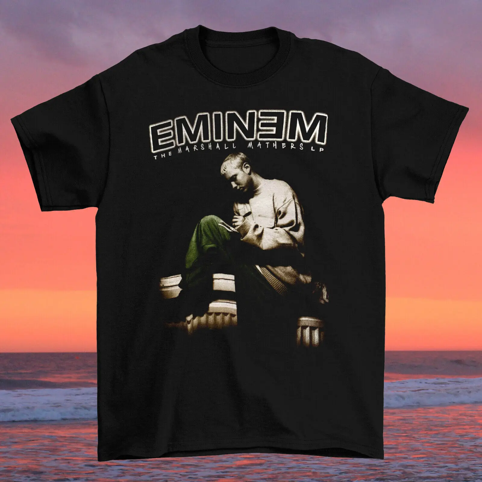 Rare Eminem Rapper Black Unisex Vintage Cotton Shirt