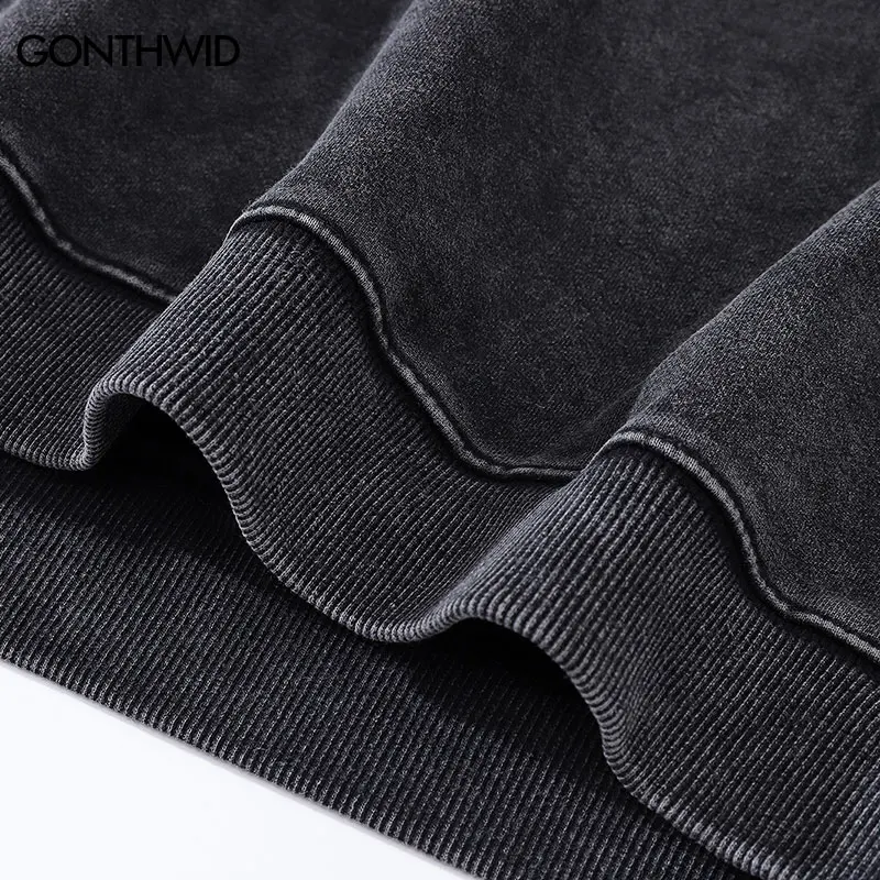 Vintage Blank Hoodie Streetwear Hip Hop Solid Color Washed Hooded Sweatshirt 2023 Men Harajuku Fashion Cotton Oversized Pullover