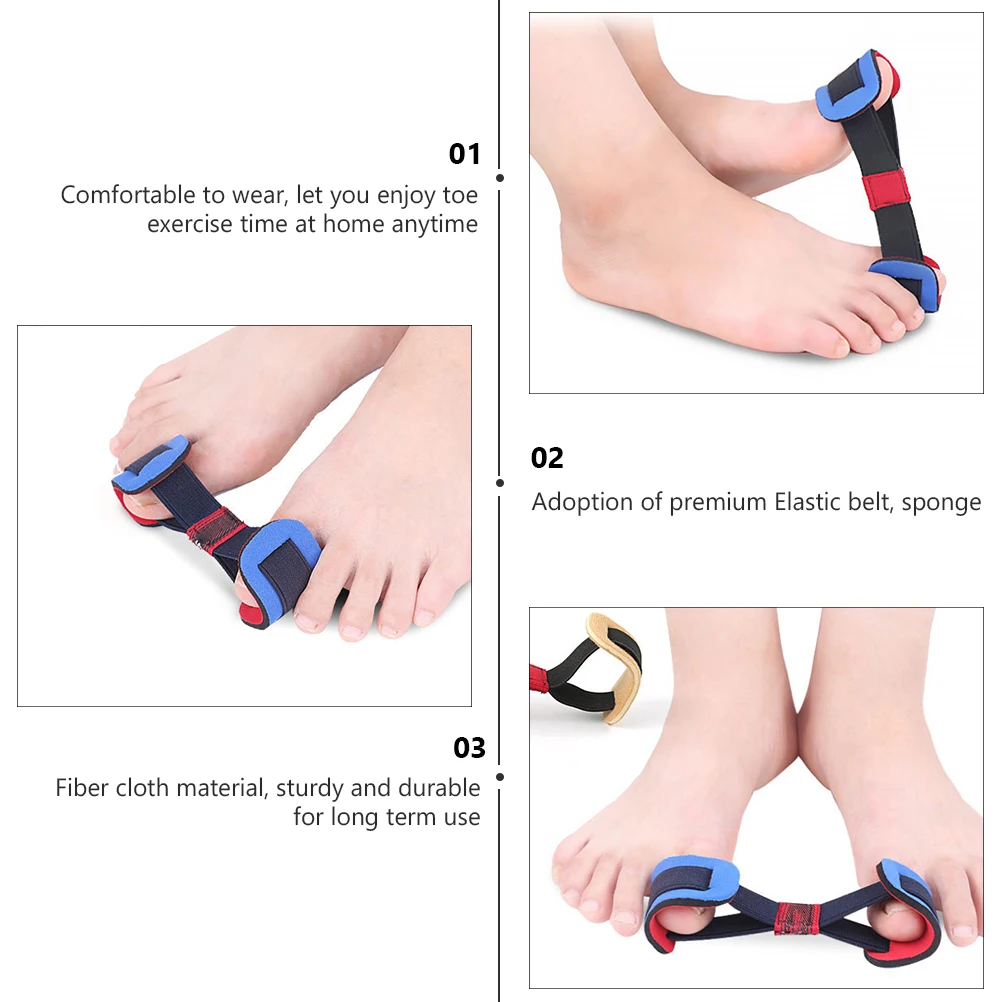 

4pcs Hallux Valgus Corrector Big Toe Strap Stretchy Belt Foot Pain Relief Toe Exerciser Sturdy Sponge Fiber Cloth Easy Clean