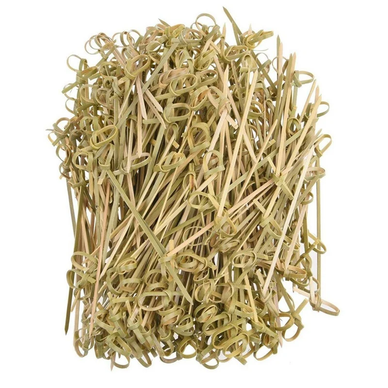 600 Knotted Bamboo Skewers Cocktail Sticks Party Tableware Cocktail Toothpicks