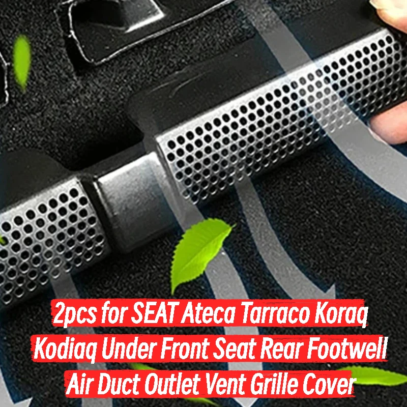

2pcs for SEAT Ateca Tarraco Koraq Kodiaq Under Front Seat Rear Footwell Air Duct Outlet Vent Grille Cover