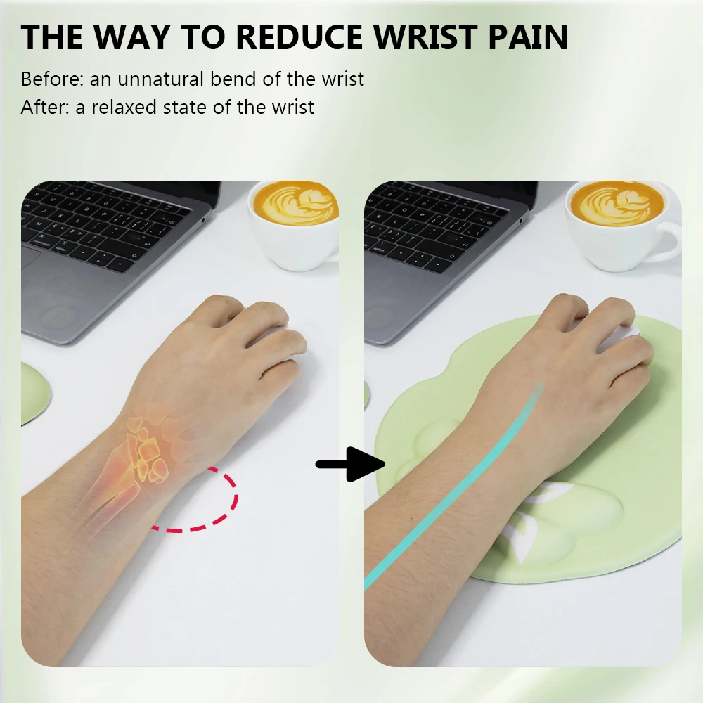 Butterfly Mouse Pad Wrist Rest 3-piece Set - ergonomic design, effective relief of wrist pain, soft and comfortable