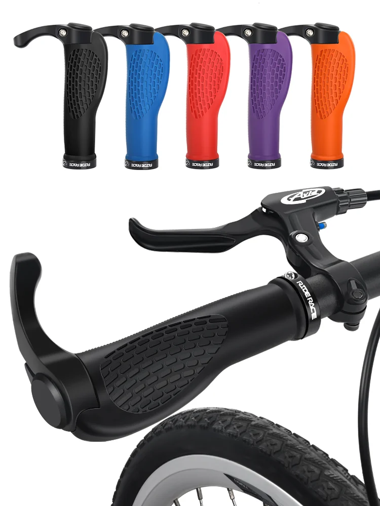 AliExpress riderace RIDERACE Mountain Bike Handlebar Grips Bicycle Handle Bar Cover Shockproof Non-Slip Ergonomic Cycling Grip Rubber Bilateral Lock