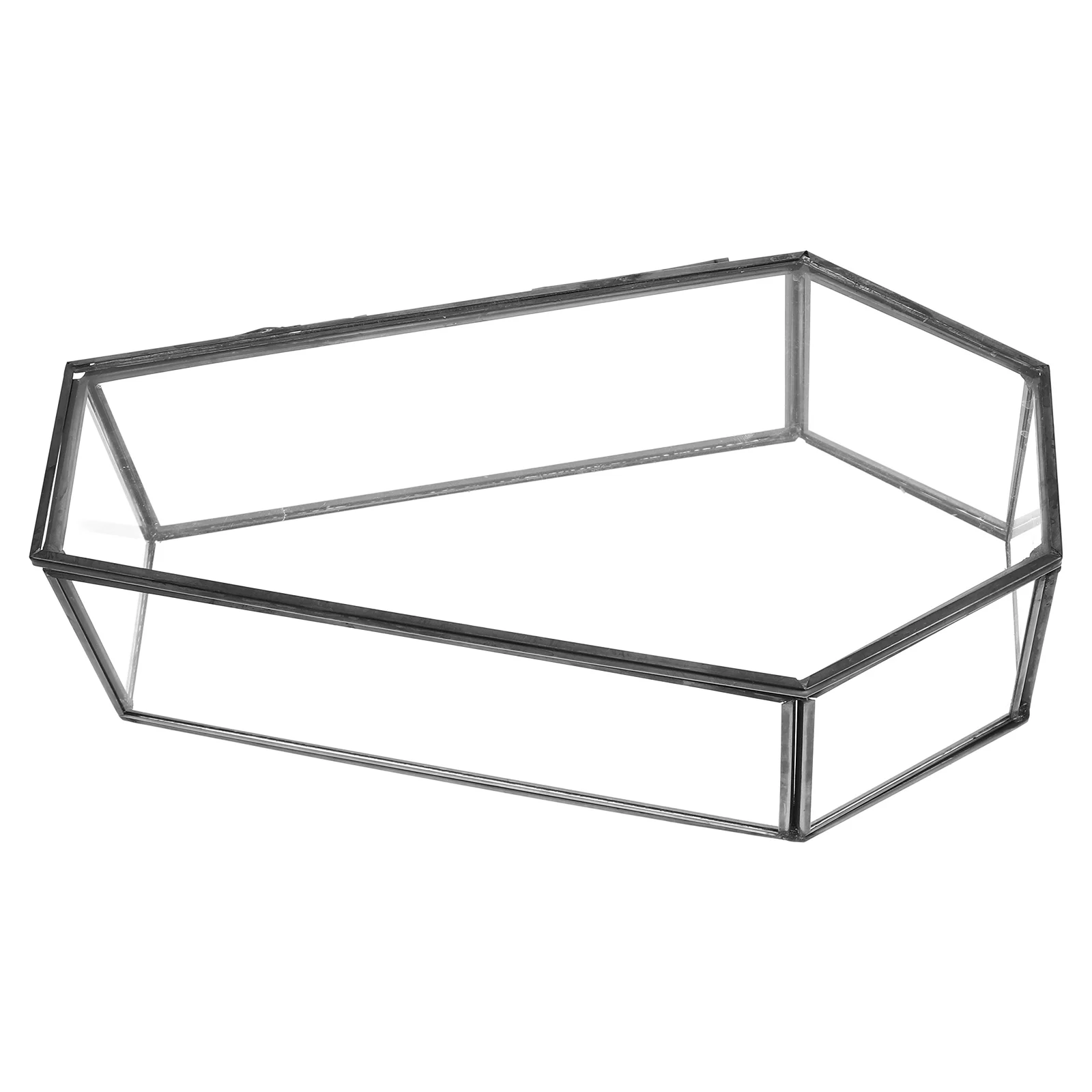 

Black Glass Coffin Display Box Halloween Candy Holder Storage Case Mini Decorative Shadow Jewelry Box Packaging