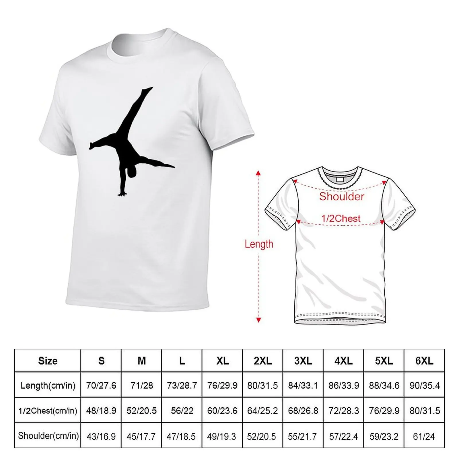 One Arm Handstand Black T-Shirt man t shirts high quality luxury brand cotton t shirt man t shirts for man graphic funny T-shirt