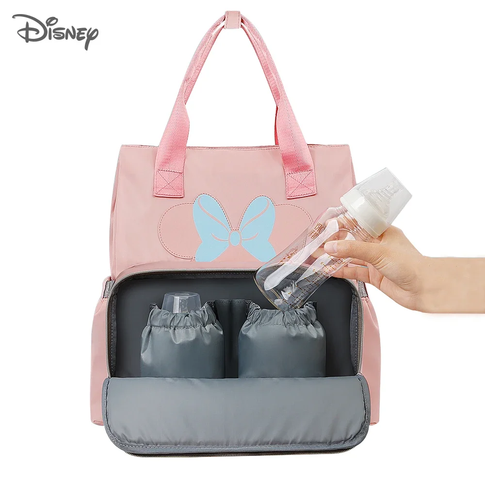 Disney-bolsas de pañales impermeables para mamá, mochila de maternidad de gran capacidad para el cuidado del bebé, bolsa de pañales para mamá,