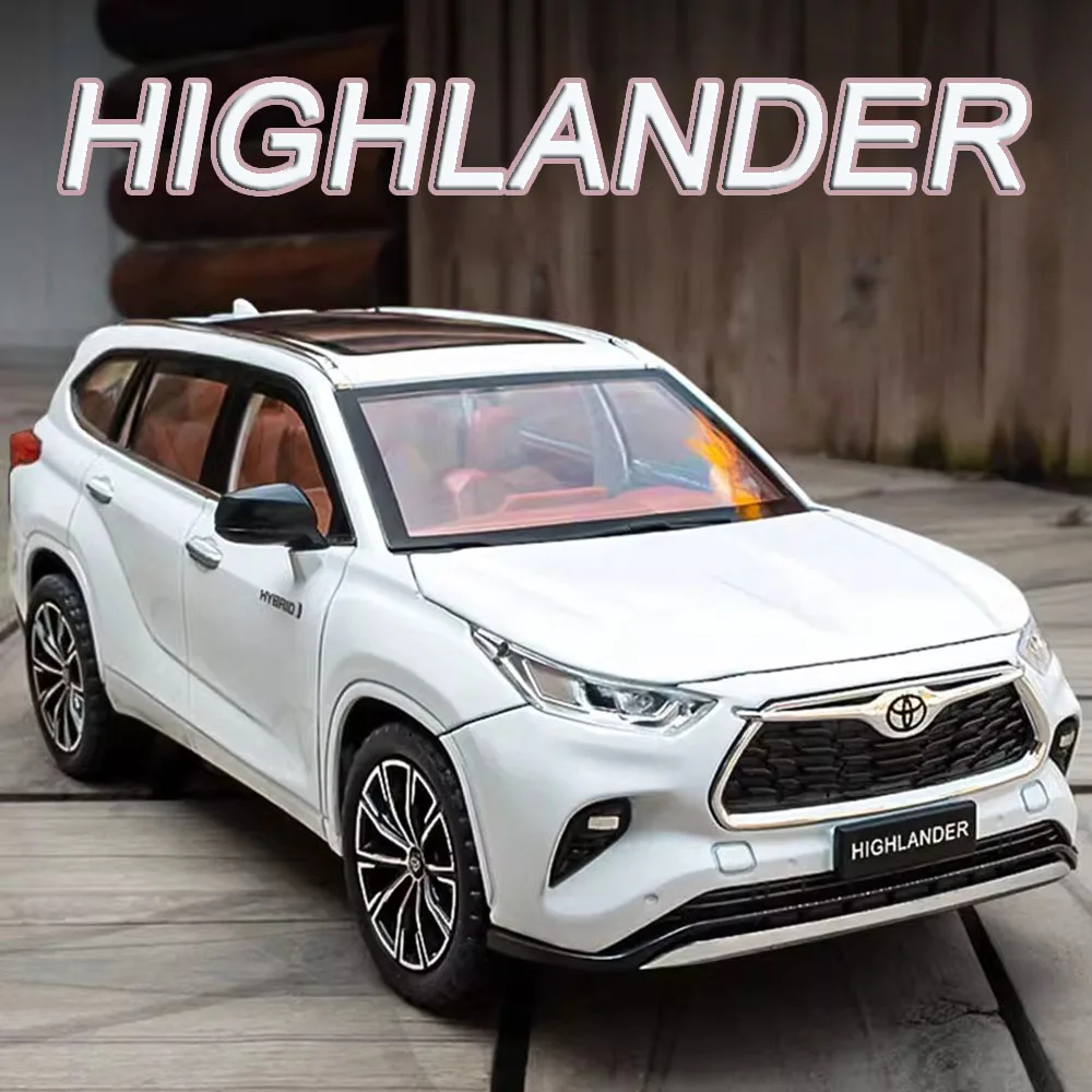 1:24 Highlander Modellauto Spielzeug Legierung Druckguss SUV 6 Türen geöffnet Sound Licht zurückziehen Gummireifen Spielzeugfahrzeuge für Jungen Geschenke