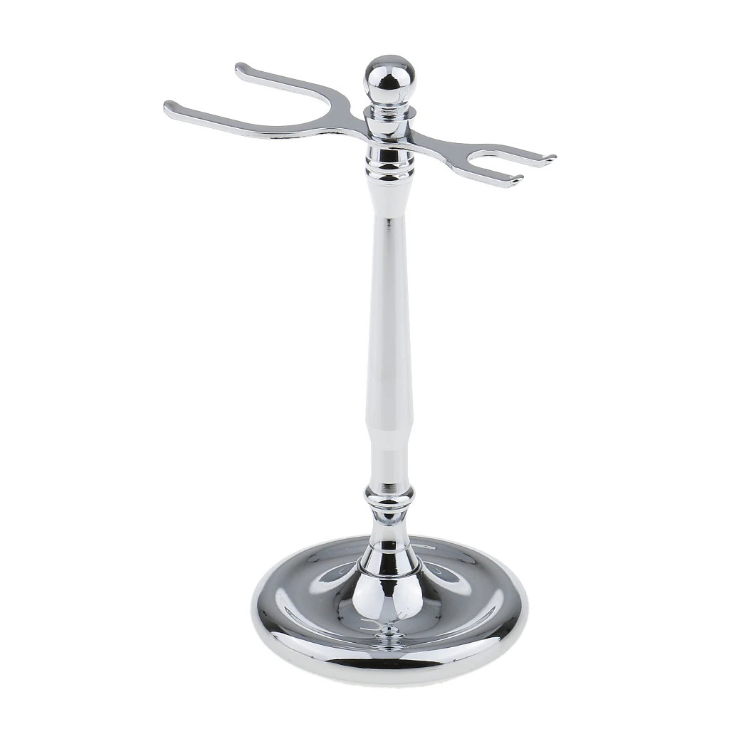 Salon Double-Ended Shaving Tool Display Stand Rack Shave Brush Holder Weighted Base