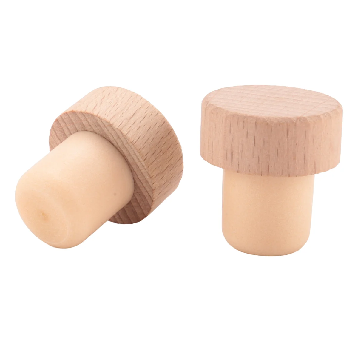 ABZL 24Pc Wine Bottle Corks T Shaped Cork Plugs for Wine Cork Wine Stopper Reusable Wine Corks Wooden and Rubber Wine Stopper