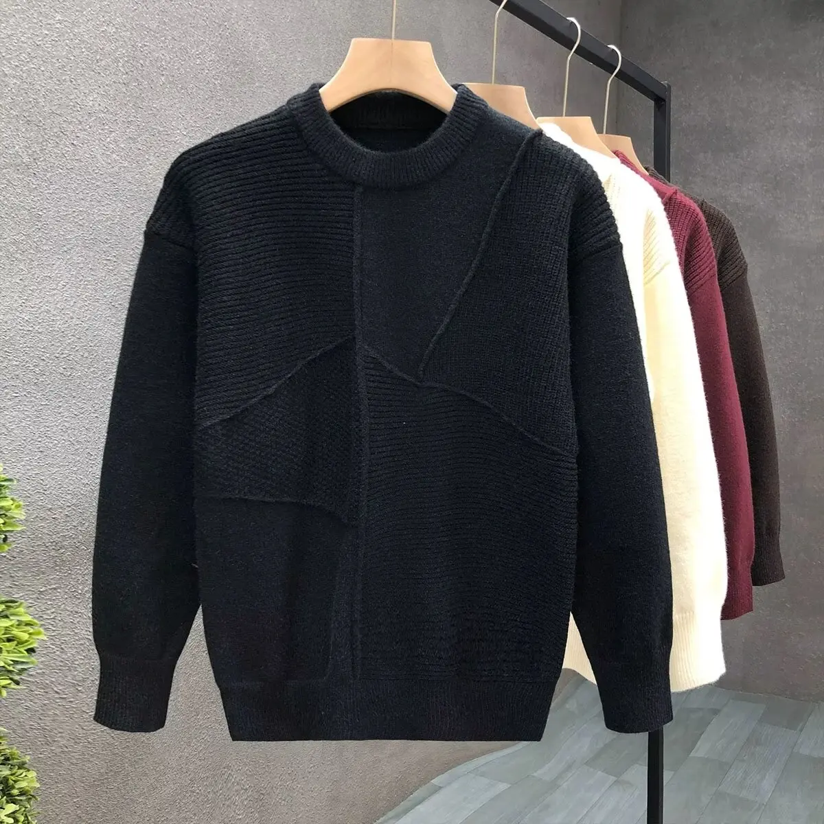 

Повседневный круглый пуловер Ne для мужчин, осень-зима, большие размеры, модный подростковый базовый свитер из полиэфирного волокна