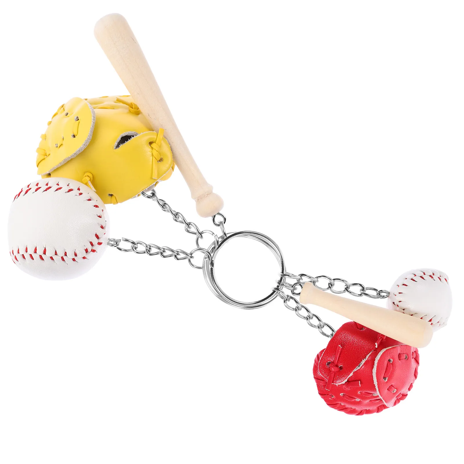 2Pcs Baseball Keychains for Boys and Women Soft Touch PU Sports Key Ring Backpack Bag Ornament Keychain Gifts