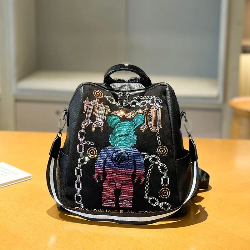 Mochila de gran capacidad con dibujos animados para mujer, bolso de hombro, mochila escolar, de alta calidad, a la moda