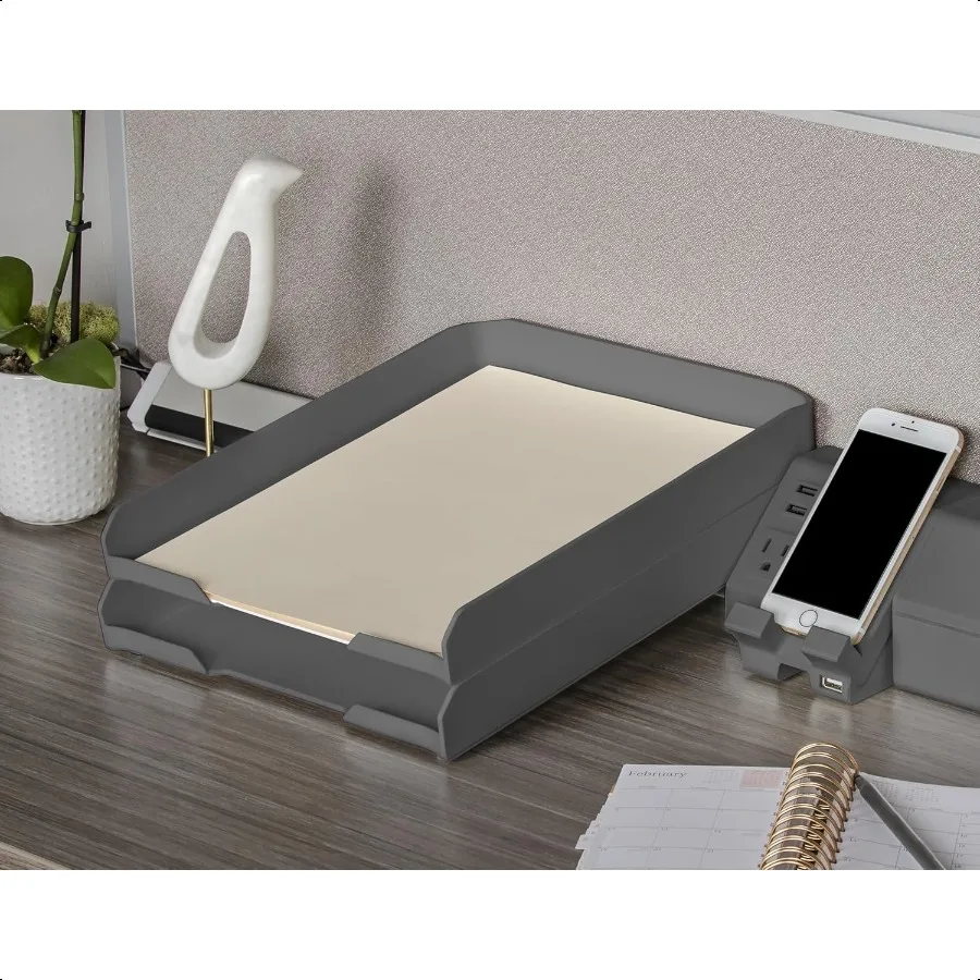 Лоток для писем Bostitch Office, подходит для документов размером 9,75 x 12, серого цвета