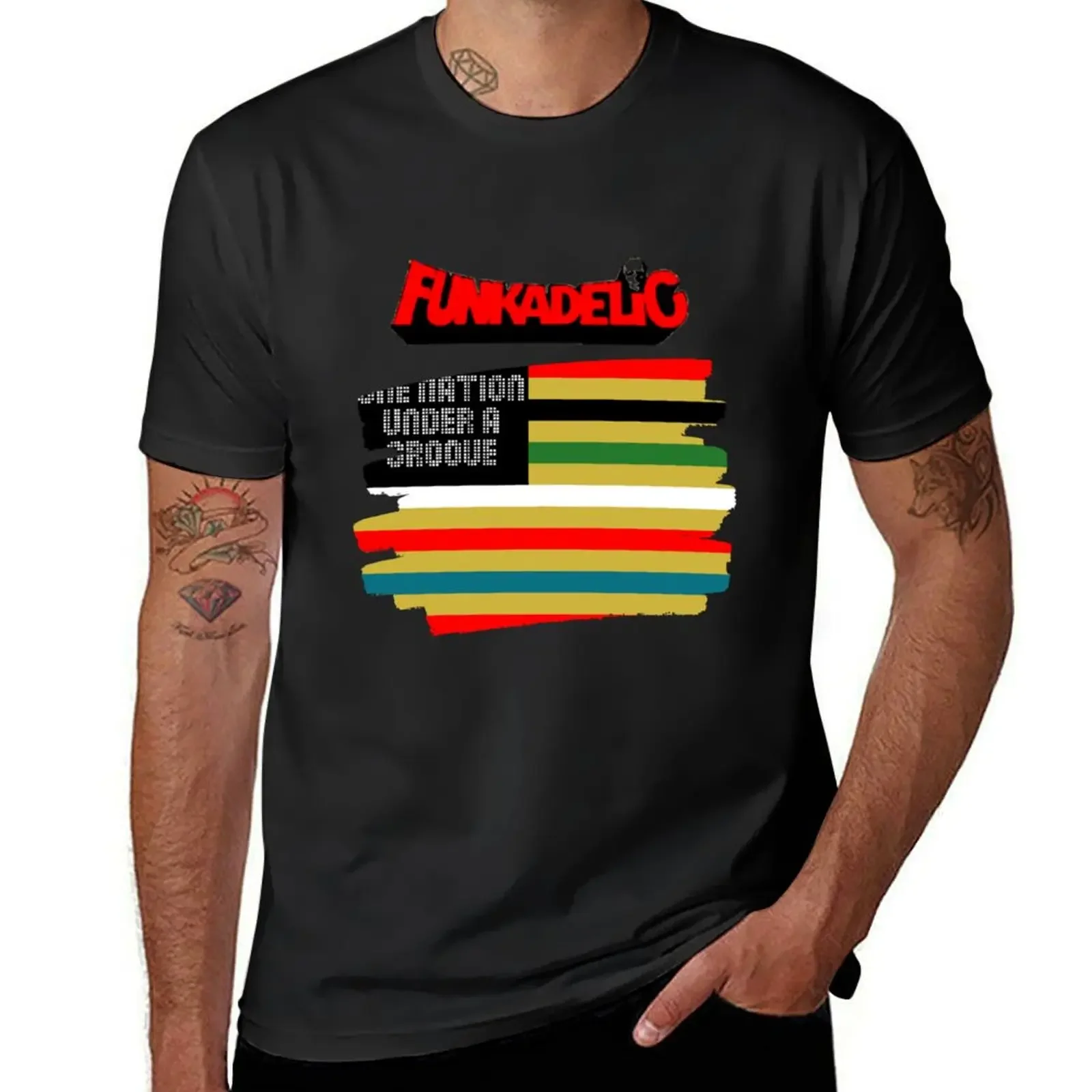 

ONE NATION UNDER A GROOVE - Art T-Shirt man clothes summer top customizeds men tshirt