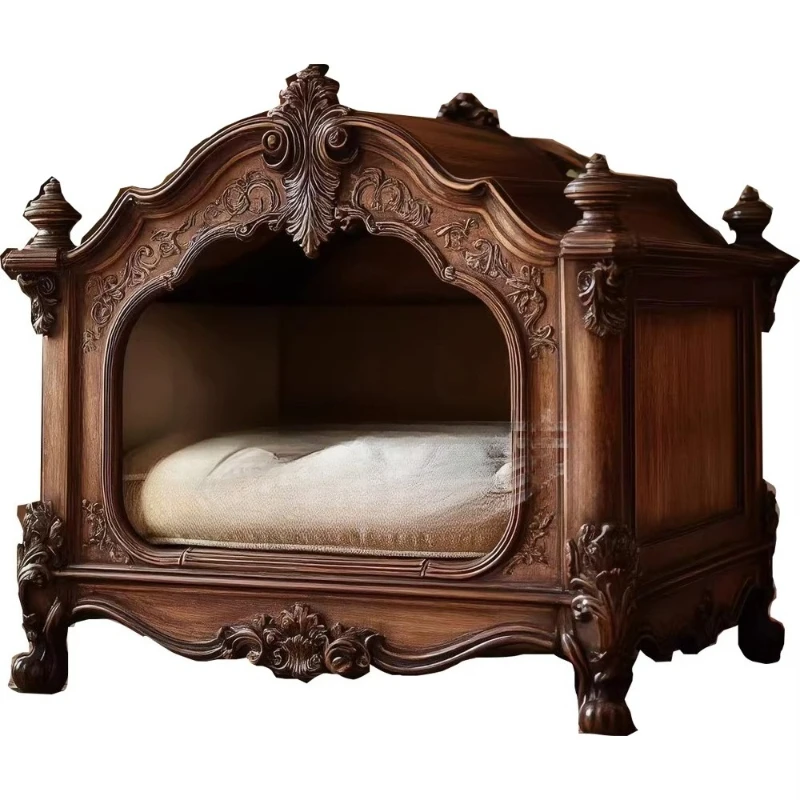 

American country style pet furniture, cat villa, dog villa, high-end solid wood cat house, dog house, cat kennel, kennel