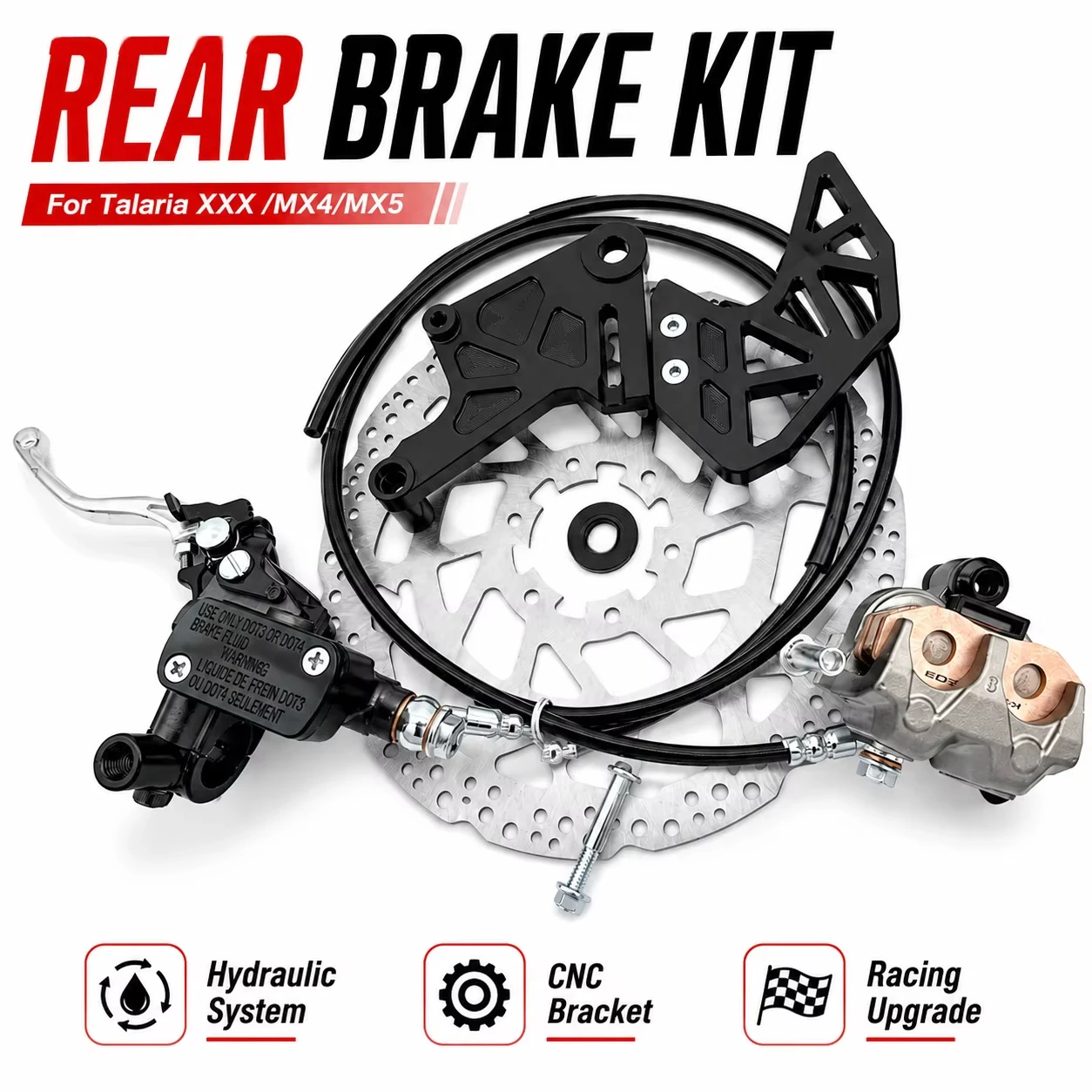 JFG Reinforced Rear Brake Caliper Assembly Complete Hydraulic Disc Brake Dirt Bike Parts For Talaria MX4 MX5 XXX